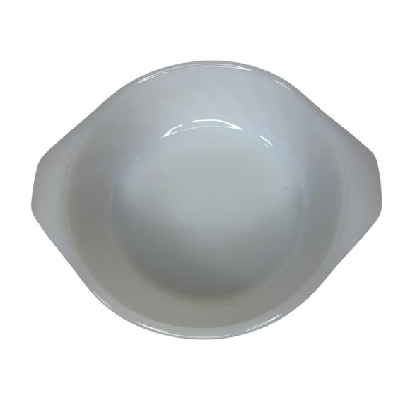 Vintage Fire-King Anchor Hocking White Swirl Mixing Bowl 5” Milk Glass Ovenware - Picture 4 of 8